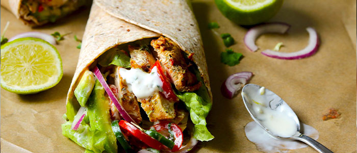 Salt N Pepper Chicken Wrap With Cheese & Curry Sauce 